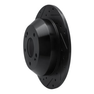 Hyundai Santa Fe Brake Rotor (1) - Rear Left - R1 Concepts - Drilled & Slotted - Black - `10-`21